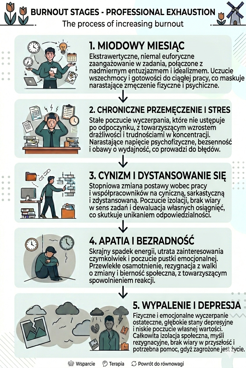Wypalenie zawodowe Holandia infografika